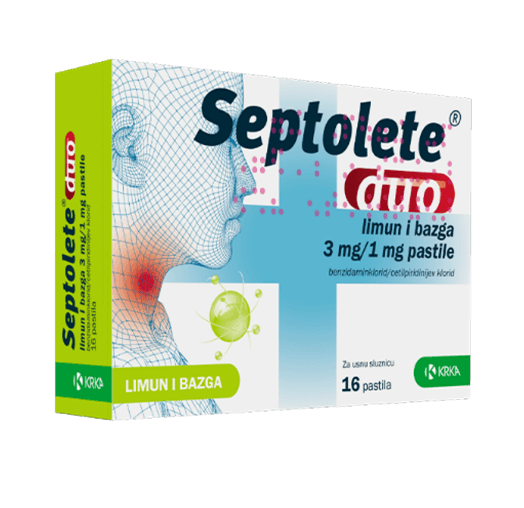 Septolete duo s okusom limuna i bazge